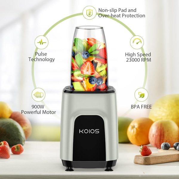 KOIOS 850W Countertop Electric Blenders Shakes and Smoothies 18.6 Oz BPA Free US