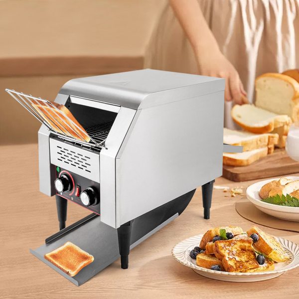 150Slices/H 1300W Commercial Conveyor Toaster Electric Bread Baking Machine 110V