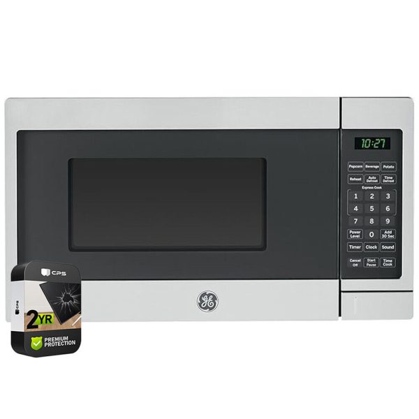 GE Countertop Microwave Oven 700 W Compact 0.7 Cu Ft Steel with 2 Year Warranty