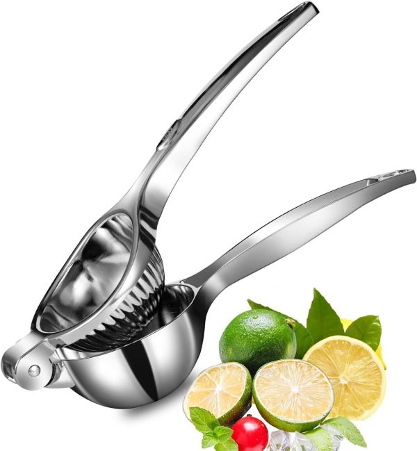 Premium Lemon Squeezer, TEZZ Large Heavy Duty Handhelp Juicer for Lemon, Stainle