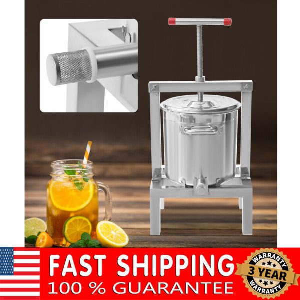 2.6gal Fruit Wine Cider Press Apple Grapes Crusher Juice Maker Juicer Making