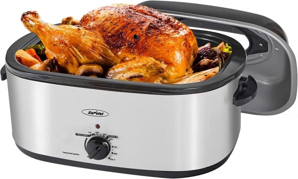 Roaster Oven, Electric Roaster Oven with Viewing Lid, 30Lb 26-Quart Turkey Roast