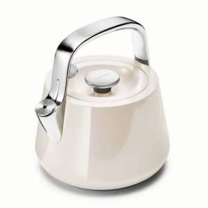 Caraway Home Tea Kettle Stovetop Whistling Cream Stainless Steel 8Cup Individual