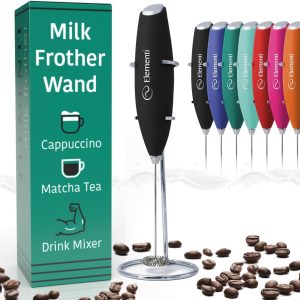 Milk Frother Wand & Matcha Mixer, Mini Electric Whisk for Coffee – Frother for C