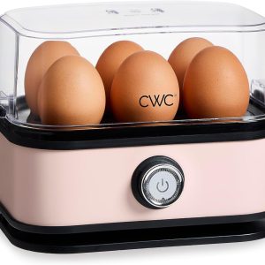 210 Watt Egg Cooker – 6 Egg Capacity, Tray, Measuring Cup, and Lid, Pink