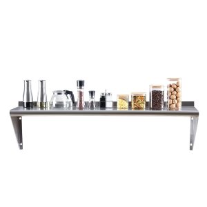 Stainless Steel Shelf 12″x48″, Space-Saving Wall Mounted Shelving, 320lb Heav…