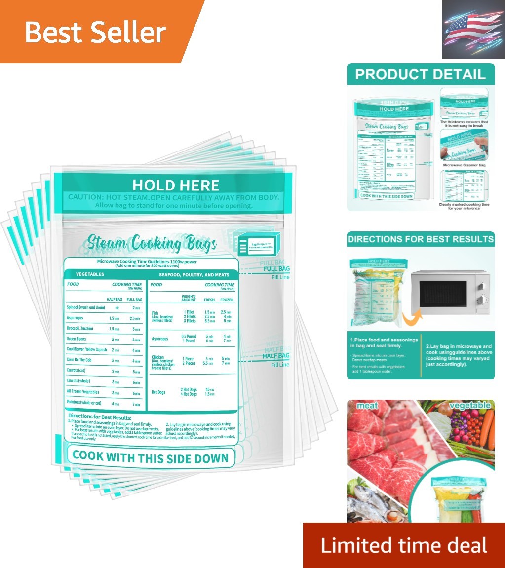 30 Pcs Reusable Microwave Steam Bags – Quick Healthy Cooking for Families