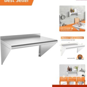 Commercial Stainless Steel Shelf 12 x 24”, Wall Mounted Food Service Storage …