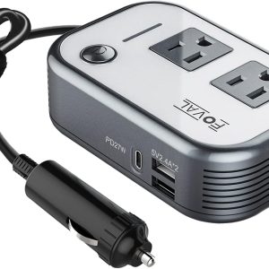 200W Car Power Inverter, DC 12V to 110V AC Car Laptop Charger Fast Charger