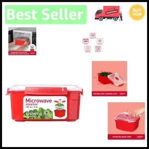 Effortless Healthy Cooking: BPA-Free Microwave Steamer with Steam Release Vent