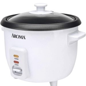 Aroma 4-Cup & 6-Cup Rice Cooker Bundle – White, One-Touch Cooking