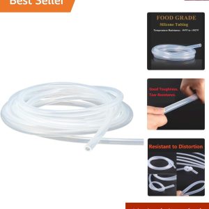 1/2″ ID Silicone Tube Food Grade Flexible 1/2″ ID x 5/8″ OD Clear Hose Tubing…
