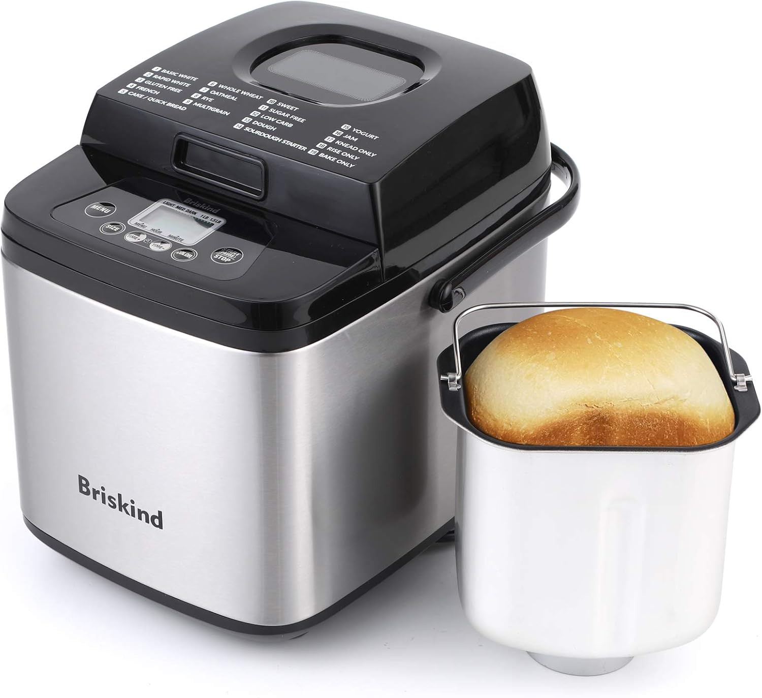 19-In-1 Compact Bread Maker Machine, 1.5 Lb / 1 Lb Loaf Small Breadmaker with Ca