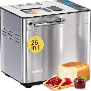 25-In-1 Bread Maker Machine with Automatic Dual Dispenser, 2LB Stainless Steel B