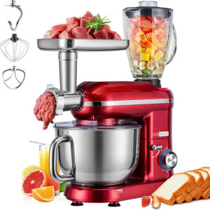 3 in 1 6 Quart Stand Mixer 650W 6-Speed Meat Grinder Juice Blender ETL Certified