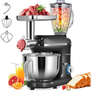 3 in 1 6 Quart Stand Mixer 650W 6-Speed Meat Grinder Juice Blender ETL Certified