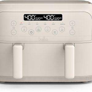 4 Qt Dual Basket Air Fryer with Nonstick Coating & Touchscreen Control