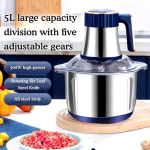 500W Electric Food Chopper Electric Stainless Steel Processor Meat Grinder Mixer
