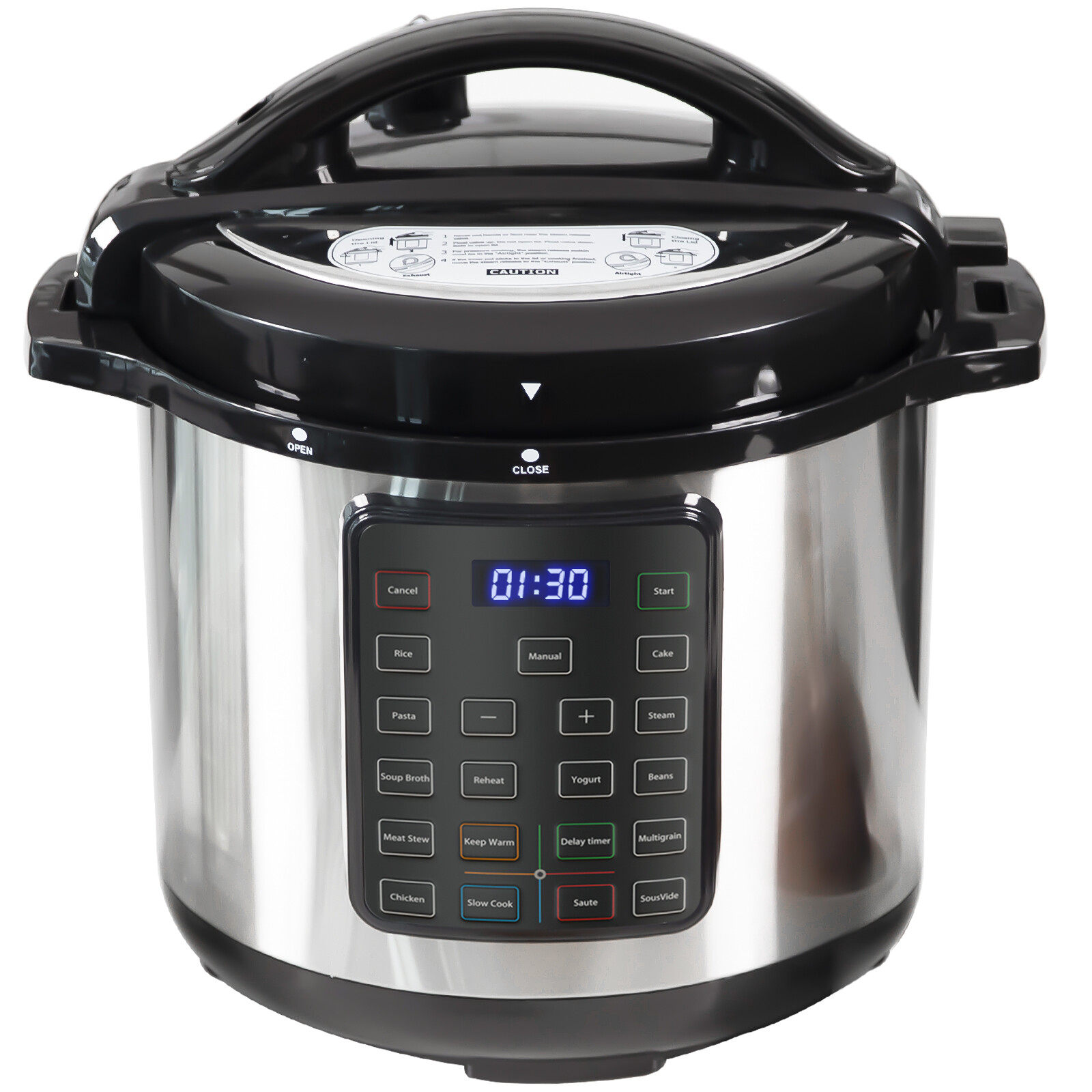 8 QT Electric Pressure 16-in-1 Multi-Functional Digital Cooker Stainless Steel