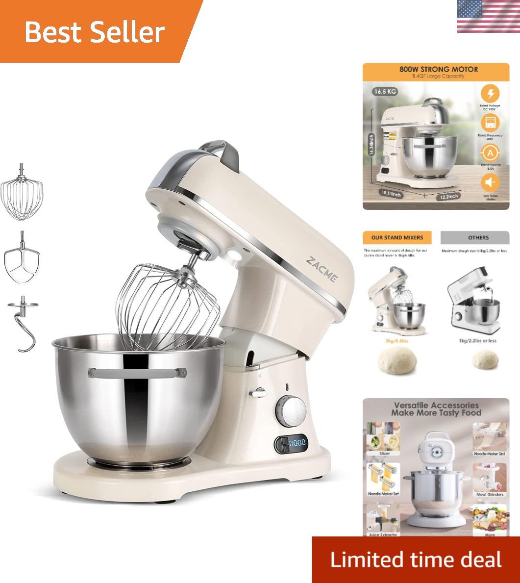 8.4QT Commercial Stand Mixer 800W with NSF Certified and Aluminum Die Casting...