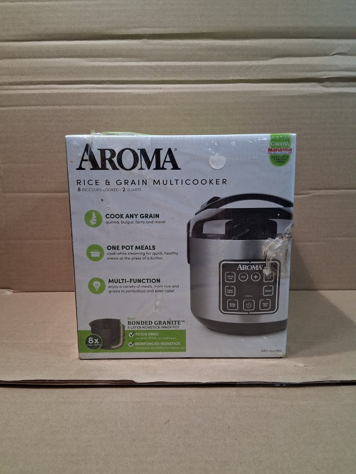 AROMA Professional 8-Cup (Cooked) 2Qt.Digital Rice & Grain Multicooker