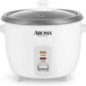 AROMA® Rice Cooker, 3-Cup (Uncooked) / 6-Cup (Cooked), Small Rice Cooker