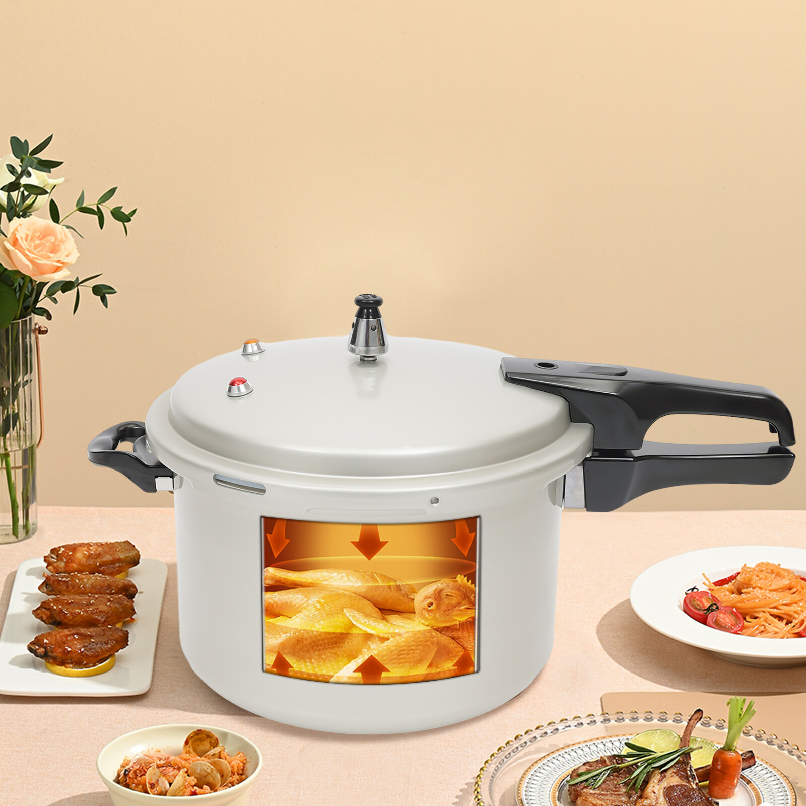 Aluminum Alloy Pressure Cooker Induction Compatible 9.5Qt Pressure Cooker USA