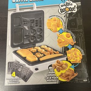 Auto Body Shop Waffle Maker- Nonstick Iron w 4 Removable Dishwasher Safe Plates