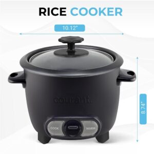 COURANT 8 Cups Cooked 4 Cups Uncooked Rice Cooker - Black NEW