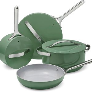 Caraway Nonstick Ceramic Cookware Set (12 Piece) Pots, Pans, Lids and Kitchen St