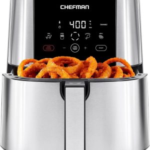 Chefman Turbofry Air Fryer with Basket , 8 Qt Capacity, Stainless Steel