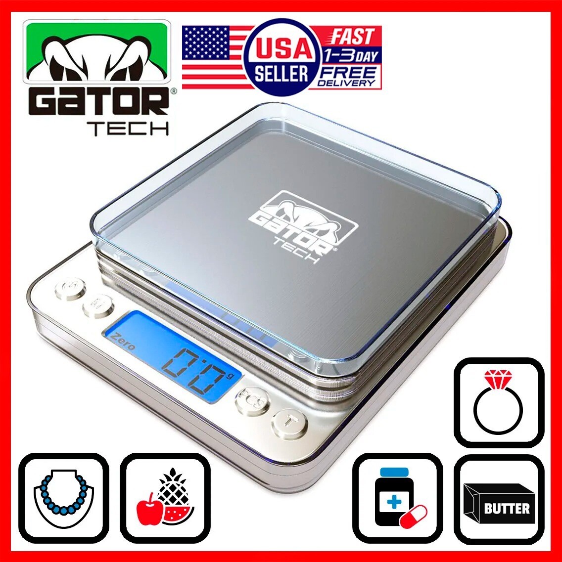 Digital Kitchen Scale Food Diet Cook Weight Jewelry Gold Grain Gram 2000g x 0.1g