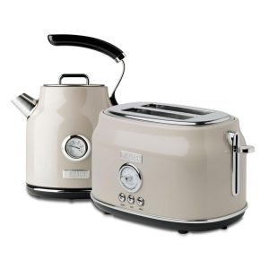 Dorset 2 Slice Wide Slot Stainless Steel Toaster Bundled with 1.7 Liter Stain...