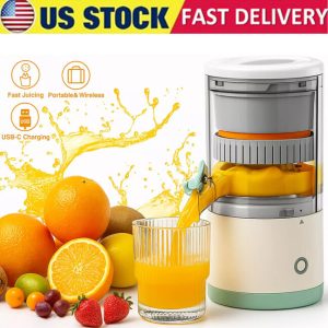 Electric Citrus Juicer Rechargeable Hands-Free Masticating Orange Lemon Squeezer