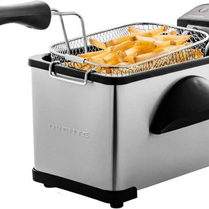 Electric Deep Fryer 2 Liter Capacity, 1500 Watt Lid with Viewing Window and Odor