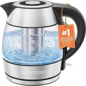 Electric Kettle - 1.2L 1500W Hot Water Tea Pot with Infuser, BPA Free, Auto Shut