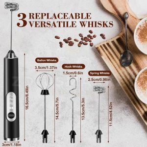 Electric Milk Frother Handheld Whisk Mixer Stirrer Coffee Egg USB Rechargeable