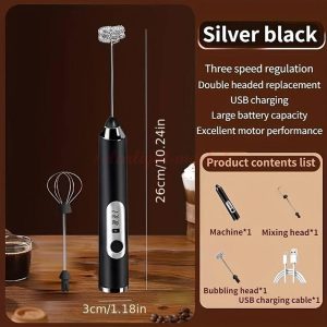 Electric Milk Frother Handheld Whisk Mixer Stirrer Coffee Egg USB Rechargeable