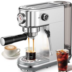 Espresso Machine with Milk Frother, 20 Bar High Pressure Professional Espresso M