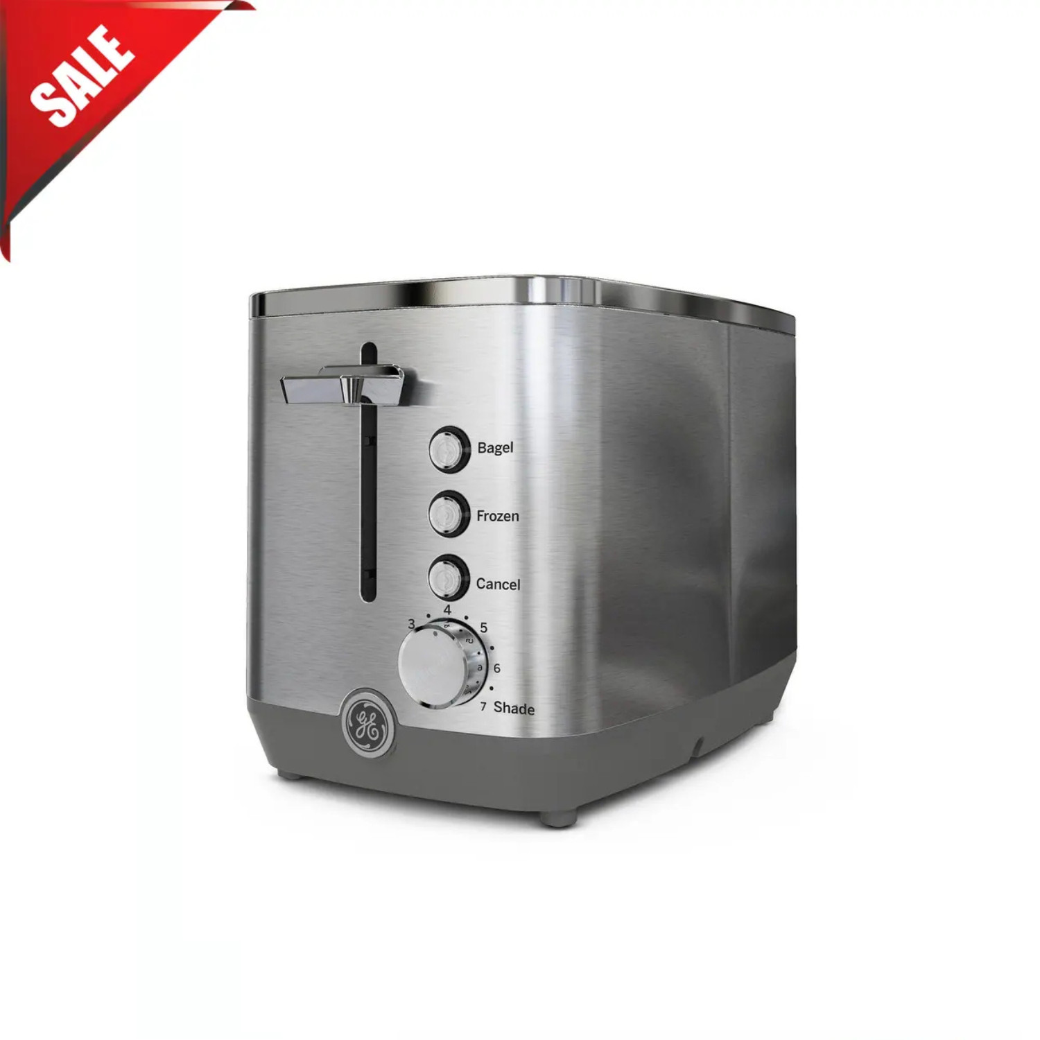 GE 2-Slice Toaster Stainless Steel Extra Wide Slots 7 Shade Settings Bagel/Froze