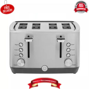 GE - 4-Slice Toaster - Stainless Steel