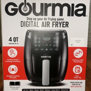 Gourmia 4-Quart Digital Air Fryer with Guided Cooking Technology, Black GAF486