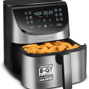 Gourmia Air Fryer 8 Qt Extra Large Capacity, FryForce360 Digital Display