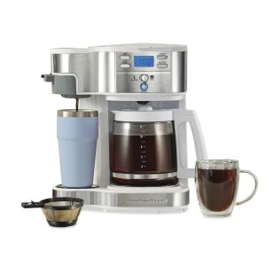 Hamilton Beach 2-Way Programmable Coffee Maker, Single Serve & 12-Cup White NEW