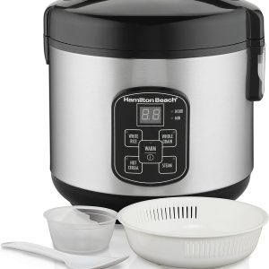 Hamilton Beach Rice Cooker & Food Steamer, 8 Cups Cooked (4 Uncooked)