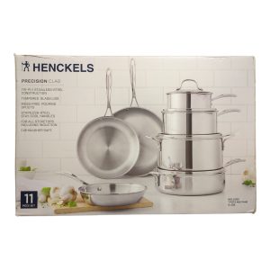Henckels 11-Piece Precision Clad Tri-Ply Stainless Steel Cookware Set, Silver