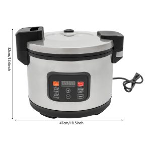Kitchen Commercial Rice Cooker 60-Cup Non-Stick Pot 13L 24H Keep Warm Restaurant