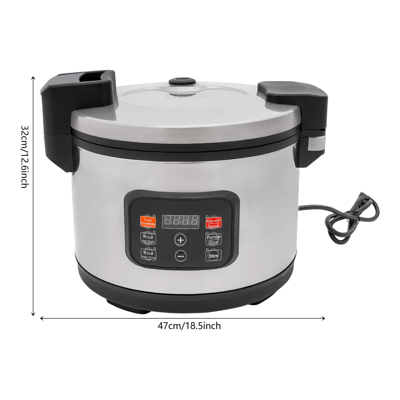 Kitchen Commercial Rice Cooker 60-Cup Non-Stick Pot 13L 24H Keep Warm Restaurant