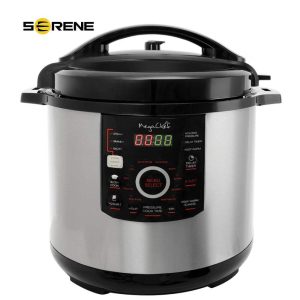 MegaChef 12 Quart Digital Pressure Cooker with 15 Preset Options and Glass Lid,