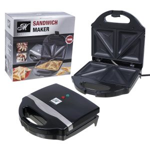 Mercury Sandwich Maker and Toaster with Baking Plates Non-Stick Surface, Black